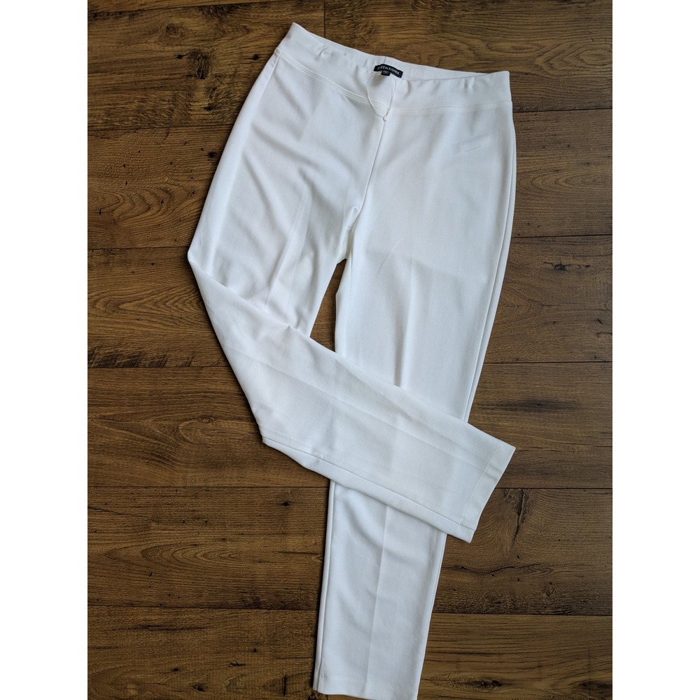 NWOT $198 Eileen Fisher White Ponte Straight Leg Stretch Casual Pants XS